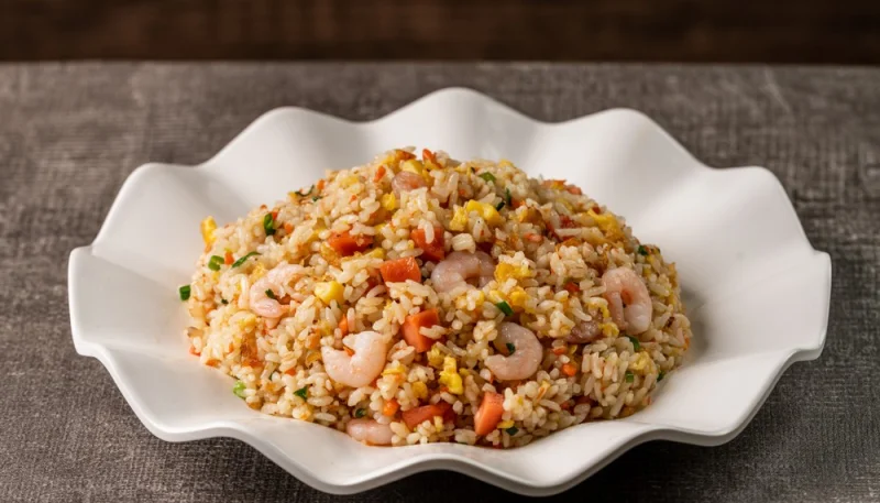 Riz cantonnais aux crevettes