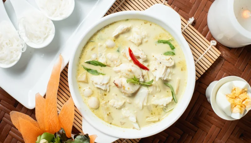 Soupe de cabillaud au lait de coco