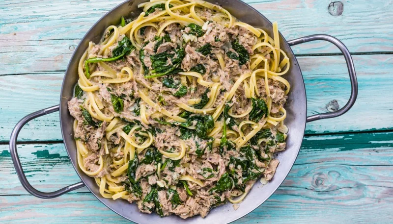 Spaghetti thon épinards