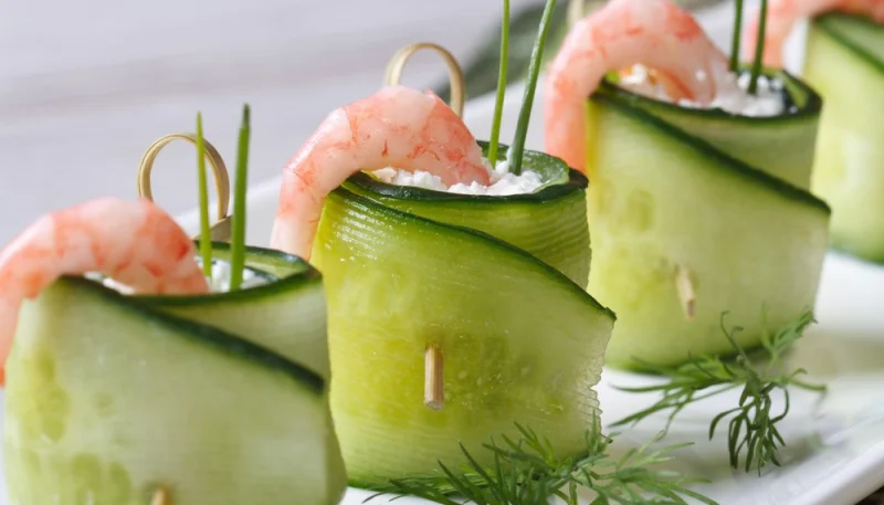 Bouchées de concombre au crabe