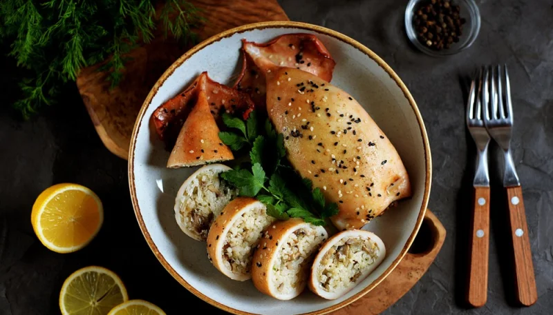 Calamars farcis au citron