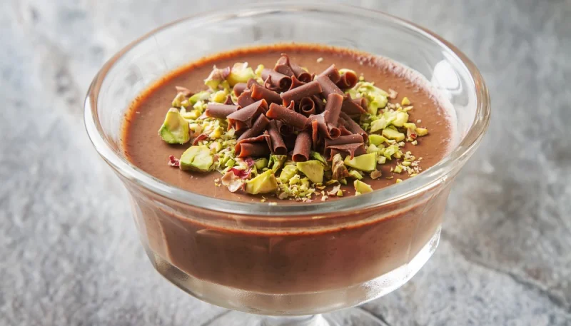 Mousse vegan chocolat-pistache