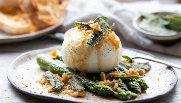 Salade d'asperges à la burrata