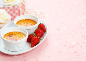 Crème brûlée aux fraises