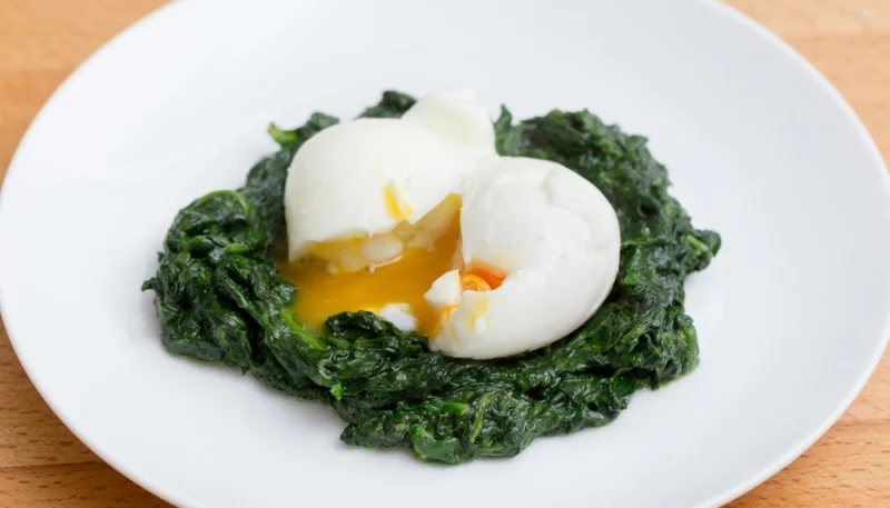 Oeufs mollets aux épinards