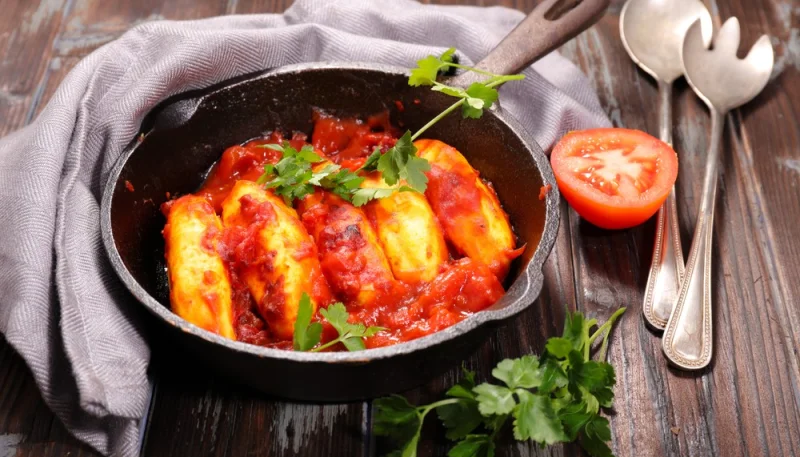Quenelles gratinées à la sauce tomate