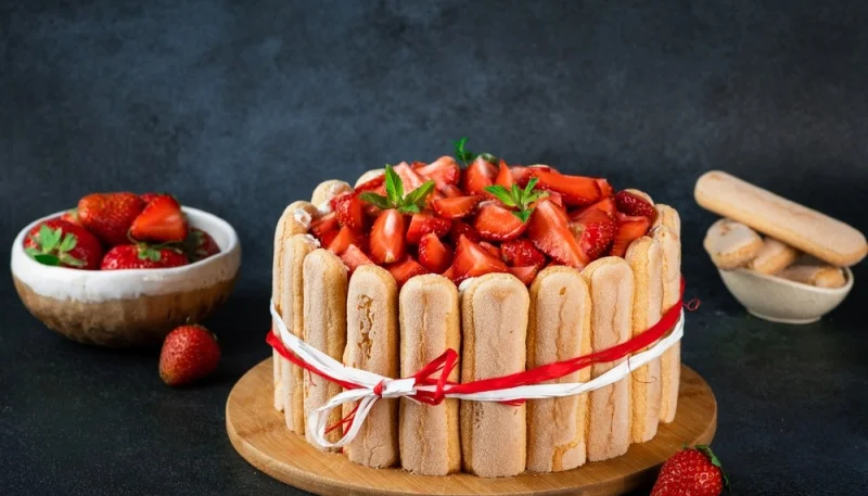 Charlotte aux fraises au fromage blanc