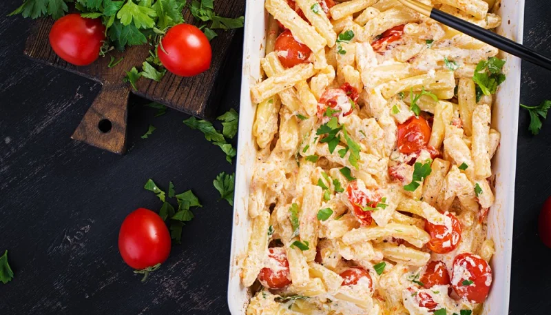 Pâtes feta tomates