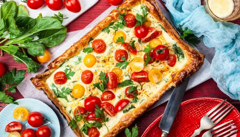 Quiche à la tomate et au basilic