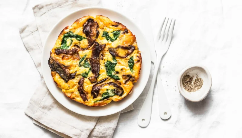 Frittata aux épinards et champignons