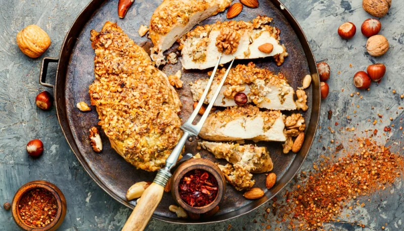 Poulets panés aux noisettes