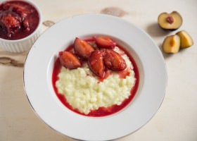 Riz au lait aux prunes