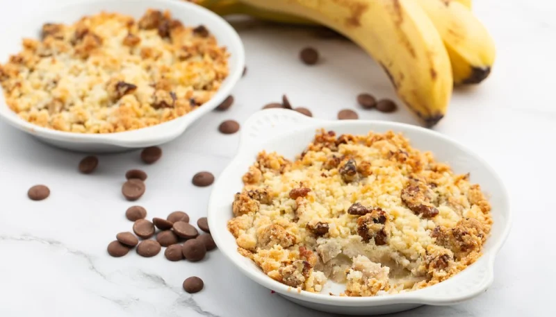 Crumble banane chocolat