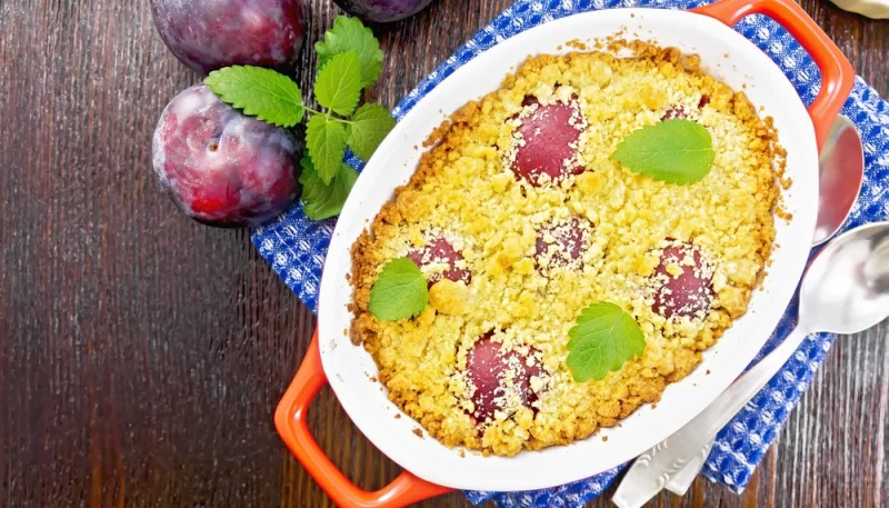 Crumble de prunes rouges
