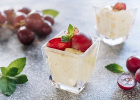 Crème vanille glacée au raisin noir