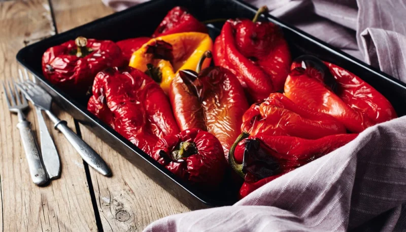 Poivrons grillés au four