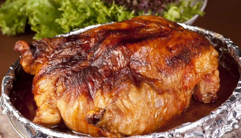 Chapon farci aux marrons et champignons