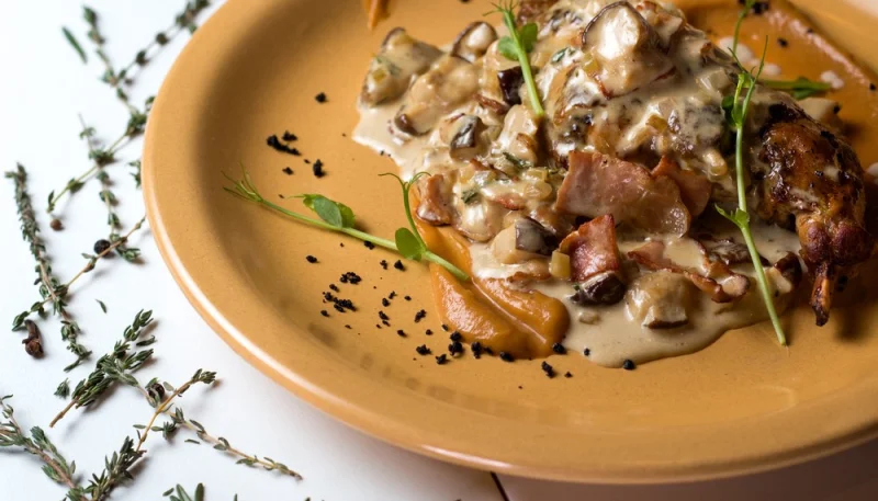 Lapin en sauce aux champignons