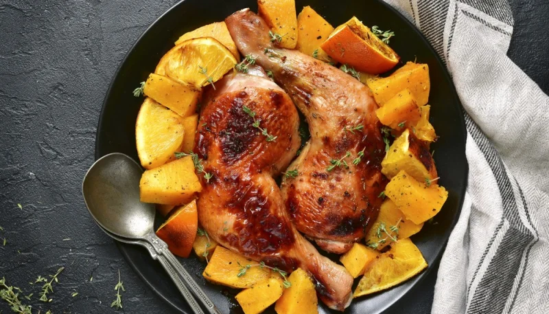 Poulet à la courge et orange