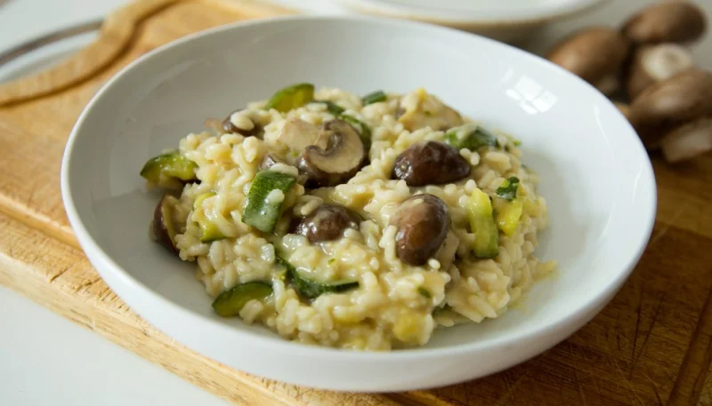 Risotto champignons et courgettes