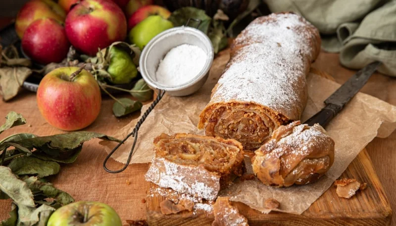 Strudel gourmand aux pommes et aux noix