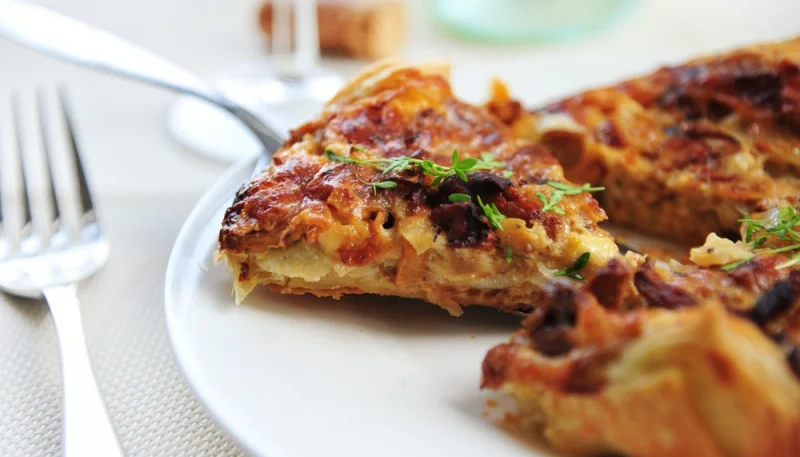 Tarte aux champignons jambon