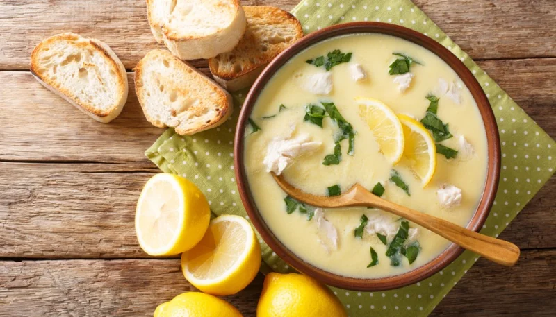 Bouillon d'ail à la sauge et au poulet