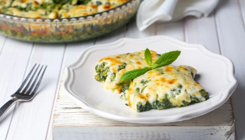 Gratin d'épinards à la menthe