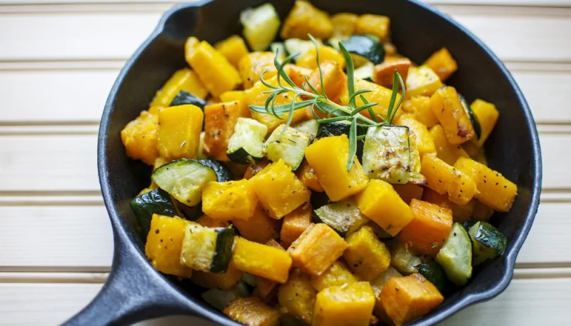 Poêlée de patates douces et de courgettes