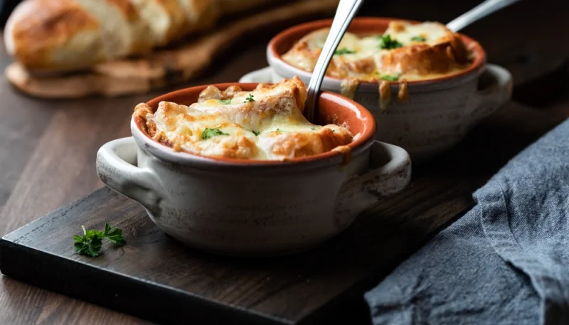 Velouté poireaux et pommes de terre au reblochon