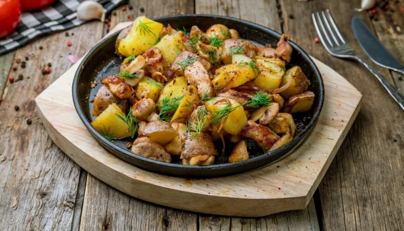 Aiguillettes de poulet et pommes de terre au Cookeo