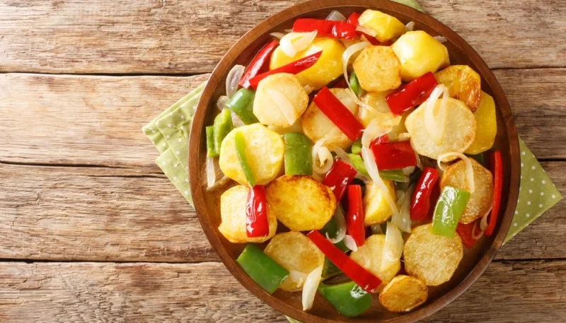 Poêlée de poivrons et pommes de terre