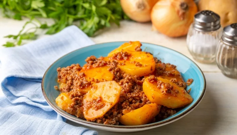 Pommes de terre marocaines à la viande hachée