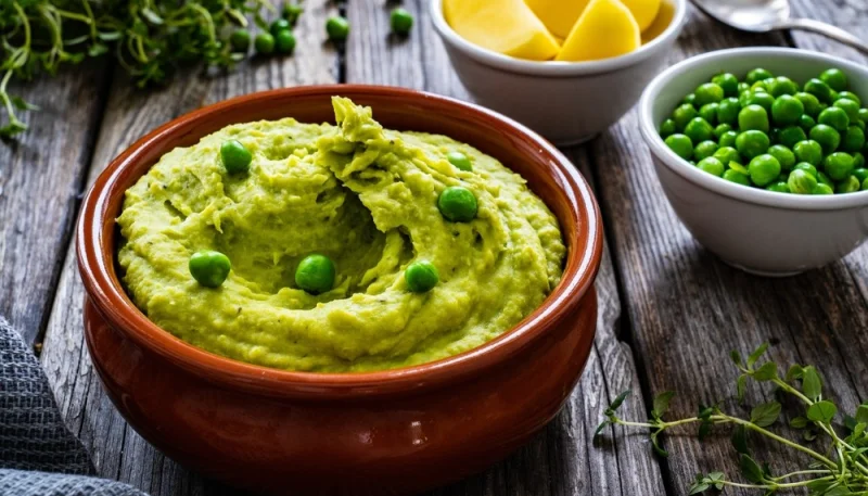 Purée de petits pois et pommes de terre