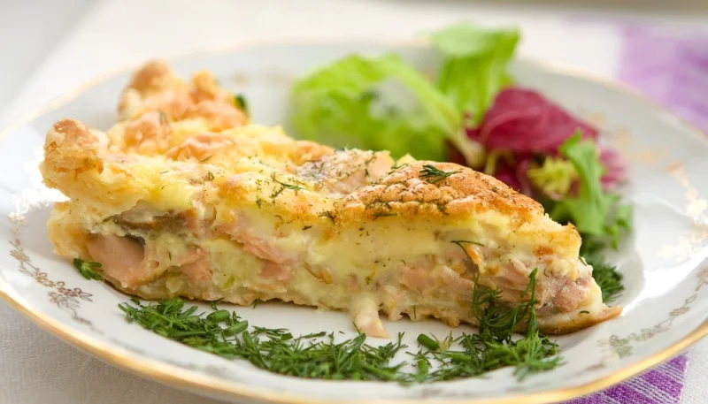 Tarte aux pommes de terre et saumon