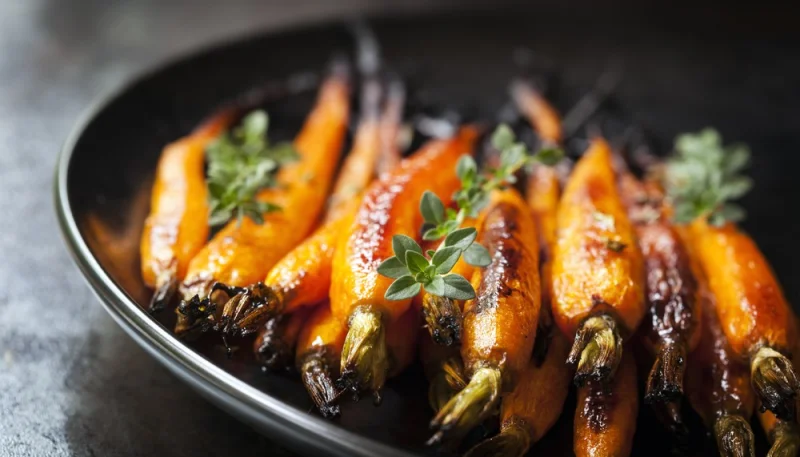 Carottes rôties au miel à la poêle