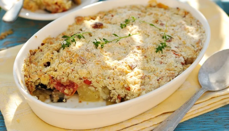 Crumble à l'aubergine