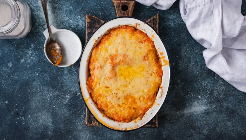 Gratin de patates douces et carottes au lait de coco