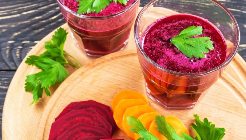 Jus de betteraves et carottes