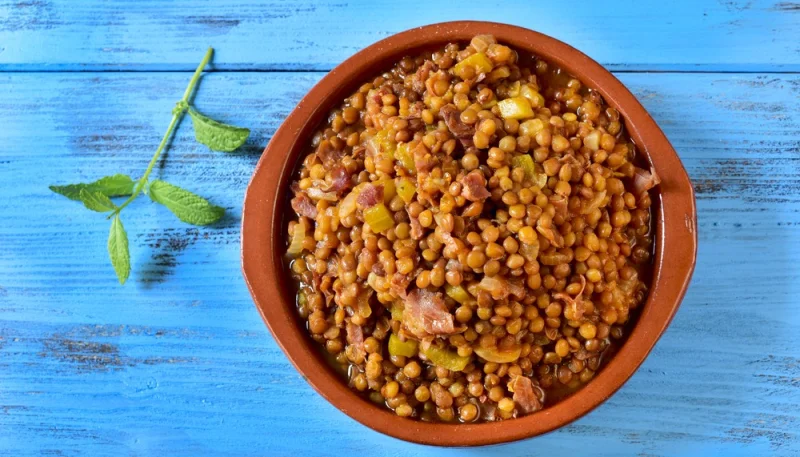 Lentilles aux lardons et carottes