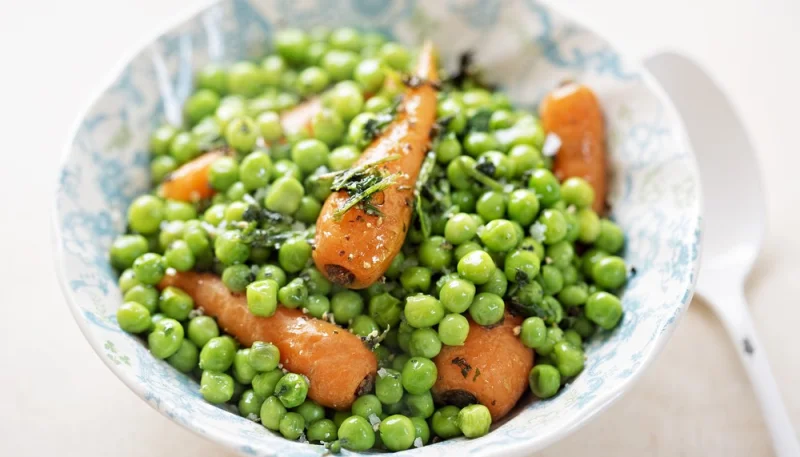 Petits pois et carottes au Cookeo