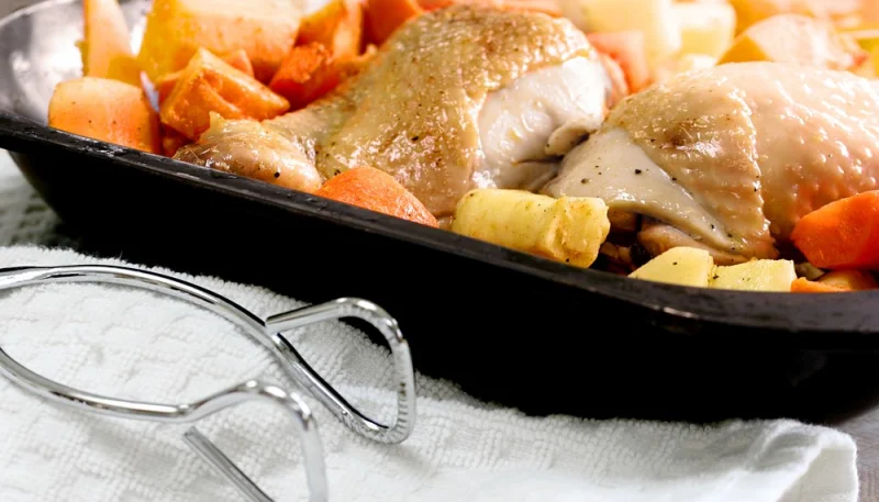 Poulet aux patates douces et carottes