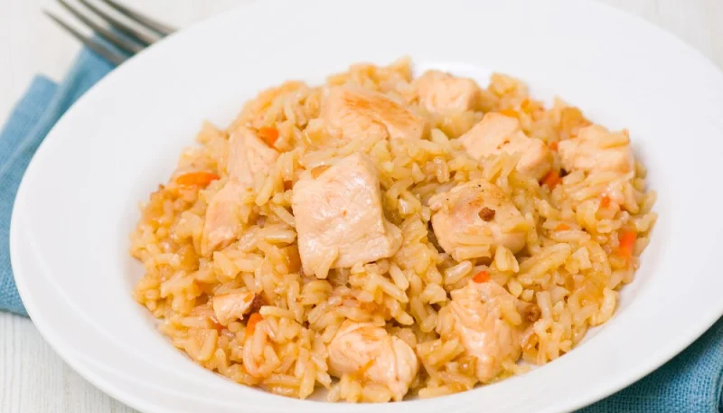 Risotto au poulet et aux carottes