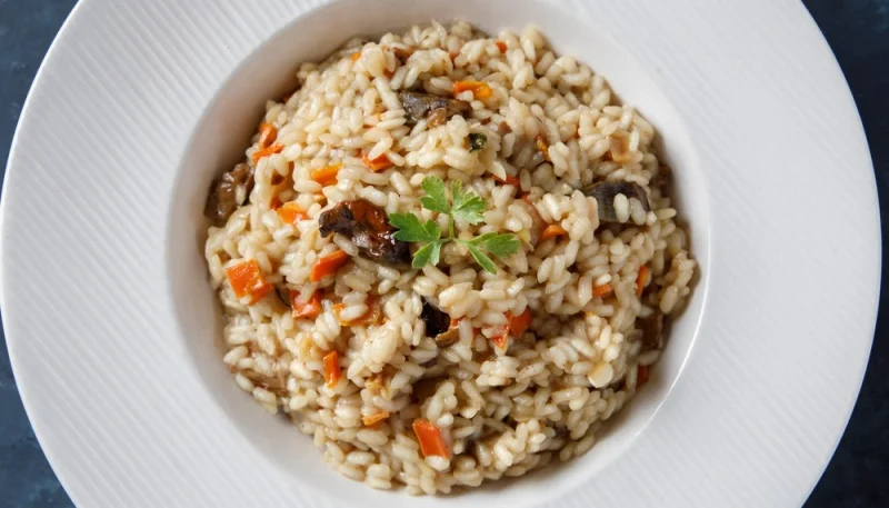 Risotto aux carottes et champignons