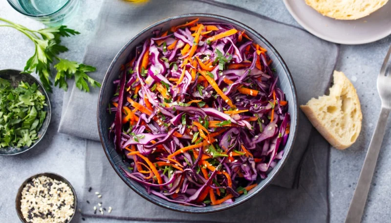 Salade de chou rouge aux carottes