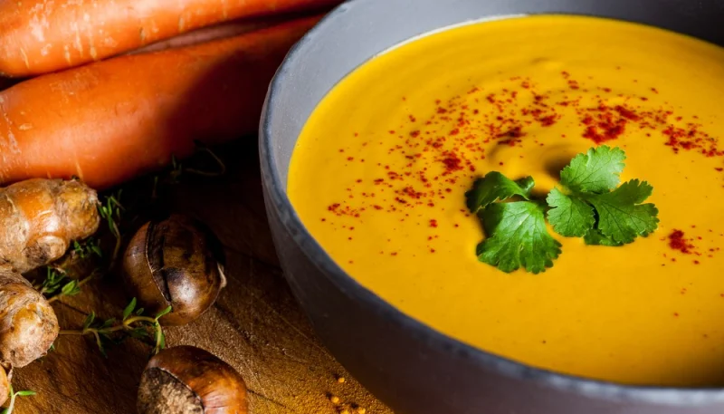 Soupe de châtaignes et carottes