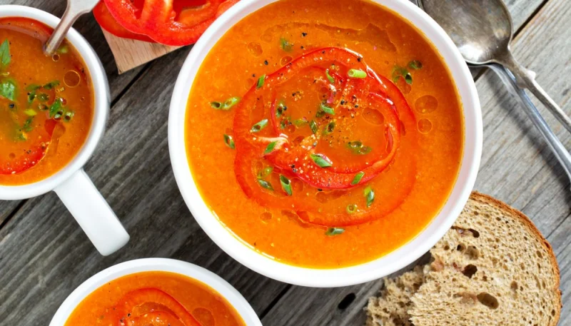 Soupe de poivrons et carottes