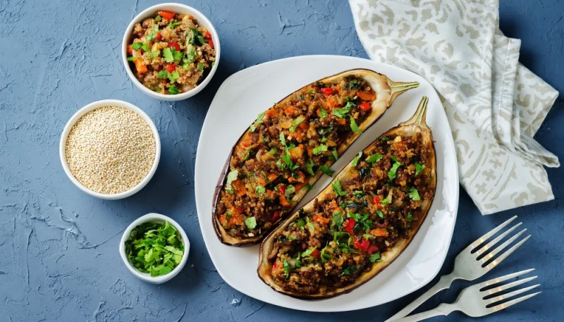 Aubergine farcie viande hachée
