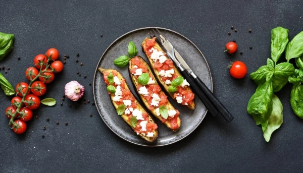 Aubergine feta au four