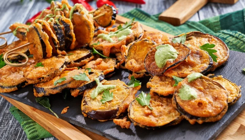 Beignets d’aubergines croustillants